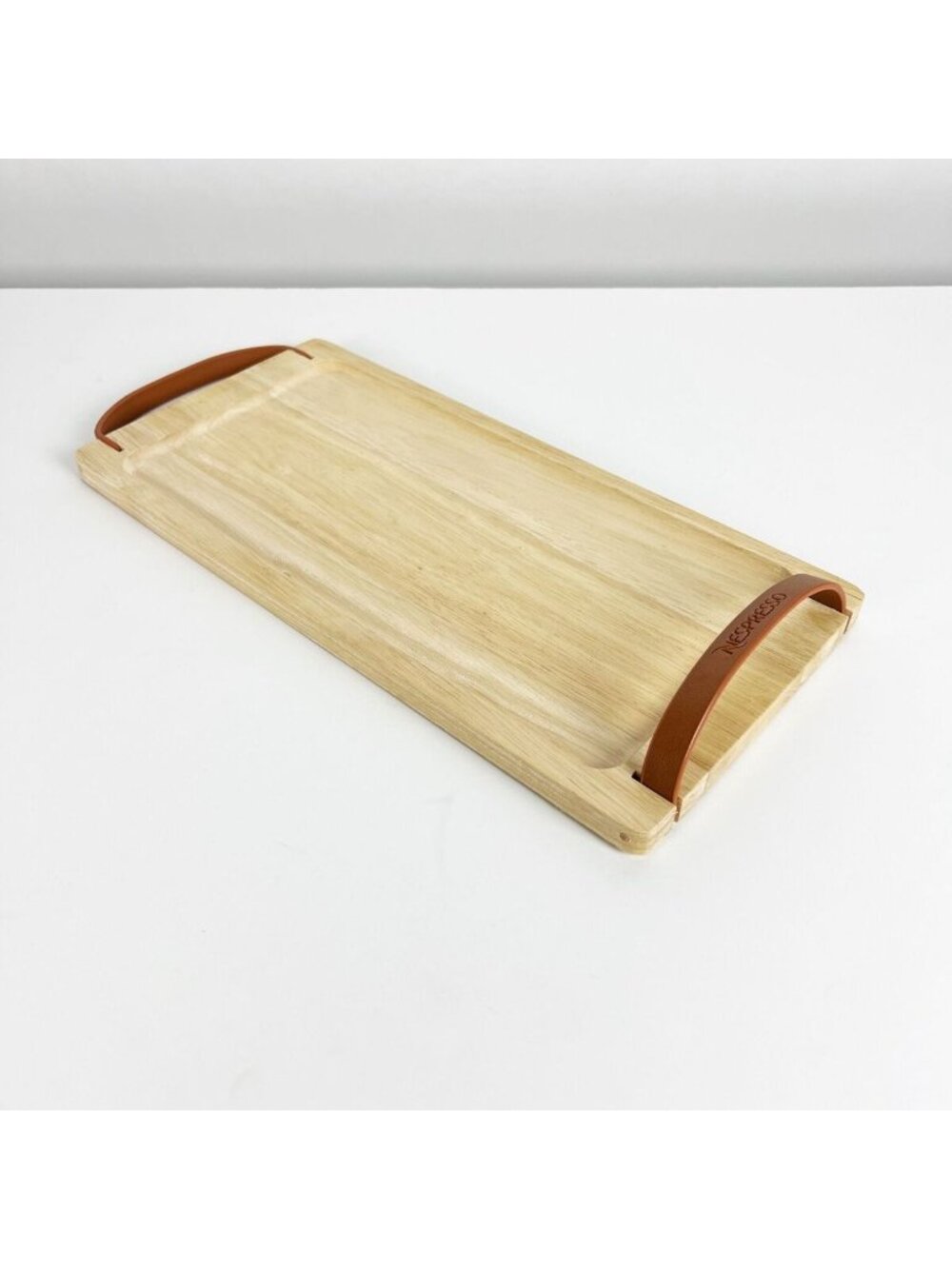 Nespresso Wood Serving Tray With Leather Handles